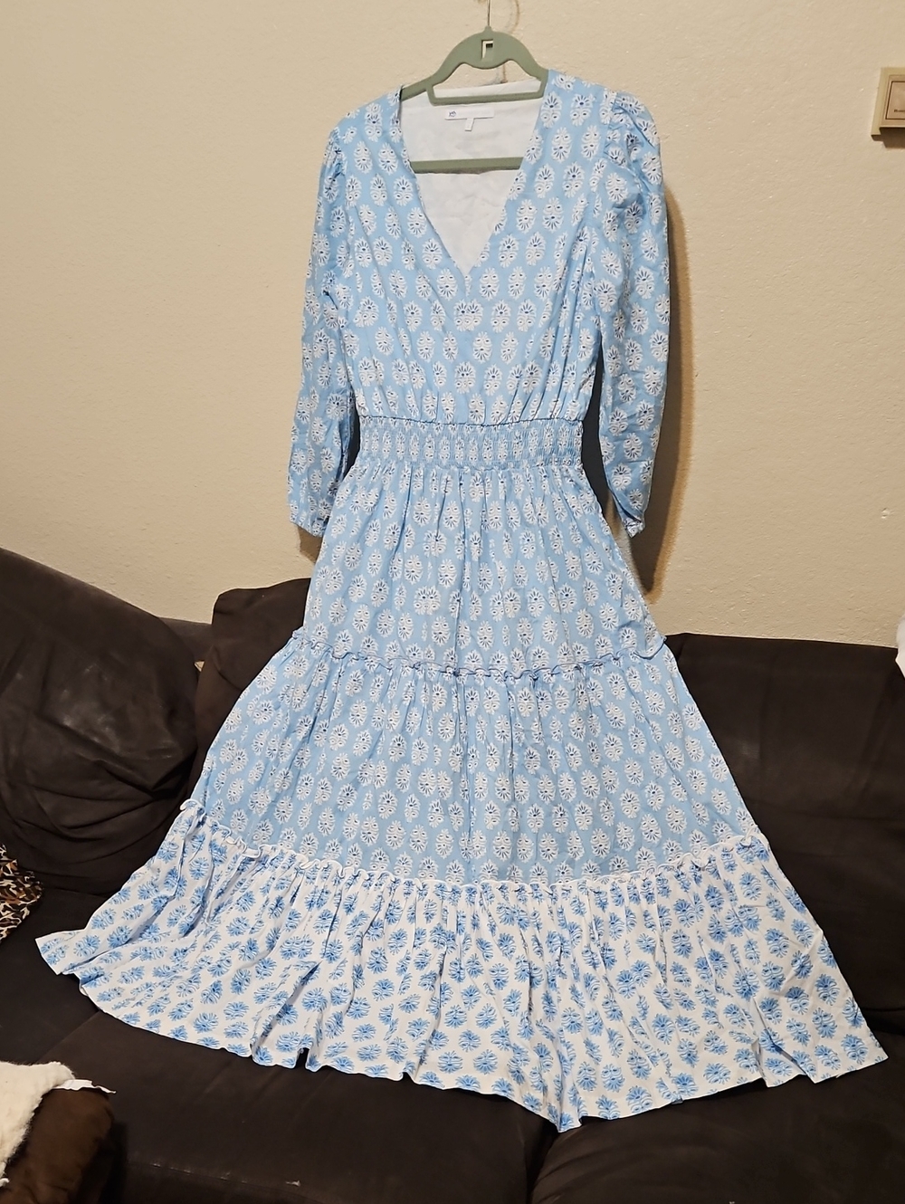 Southern Tide Light Blue Floral Midi Dress